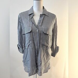 Striped Black and White Women's Top